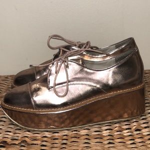 ALDO Quirta Rose Gold Copper Flatform Oxford Shoes
